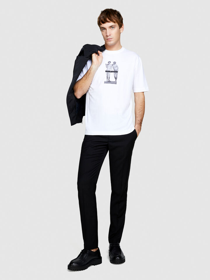 T-shirt with print - men's short sleeve t-shirts - White | Sisley image number 1